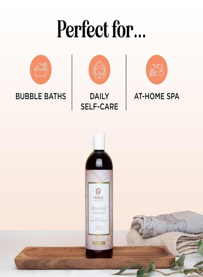 Maple Holistics Luxurious Lavender Bubble Bath for Women - Sulfate Free Lavender Vanilla Bath Bubbles for Women Relaxing Bath Foam with Chamomile Calendula and Sage - Aromatherapy Bubble Bath Foaming Bath Oil for tub - Image 2